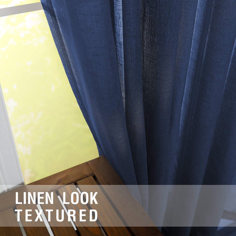 KOUFALL Short Curtains for Bathroom Window,Sheer Cafe Curtains for Kitchen 36 Inch Length,Navy Blue - Image 5